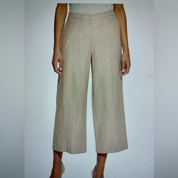 Calvin Klein Women’s Petite Linen Bland Wide Leg Pant - Picture 6 of 6